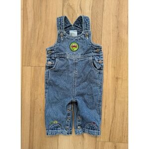 Vintage Cherokee Baby Car Embroidered Denim Overalls